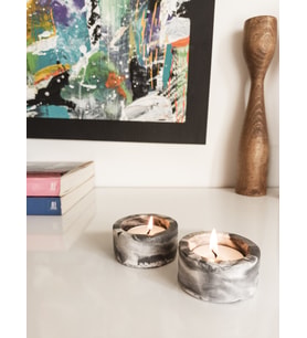 MARBLE 2'Lİ DEKORATİF TEALIGHT MUMLUK