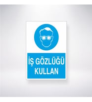 İş Gözlüğü Kullan 21x28 Arkası Yapışkanlı Levha