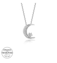 Swarovski Taşlı Gümüş Ayyıldız Bayan Kolye