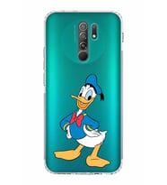 Xiaomi Redmi 9  Kamera Korumalı Kapak Donald Duck Tasarımlı Şeffaf  Kılıf