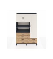 Hyperion Dolap 9 Raflı 6 Çekmeceli 3 Kapaklı 132x44x195 Antrasit-Aytaşı/Çam