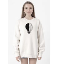 Lightbulb & Brain Beyaz Kadın 2ip Sweatshirt