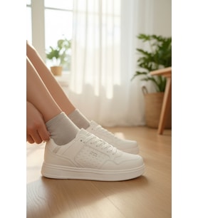 Enoch Kadın Spor Ayakkabı Perfore Detaylı Casual Sneaker Comfort Taban Günlük Yürüyüş Ayakkabısı