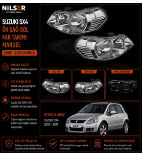 Suzuki SX4 Ön Sağ-Sol Far Manuel Takımı 2009-2011