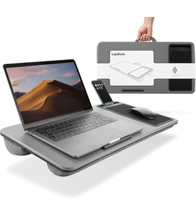 Dizüstü Bilgisayar Yastığı 17 inc e Kadar Laptop Altlığı Mouse Pad Telefon Tutucu Stand (Gri)