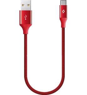 Type-C 30cm Şarj Kablosu, Kırmızı