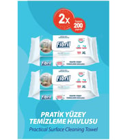 Pratik Yüzey Temizlik Havlusu Beyaz Sirkeli Sabun Kokulu 2X100 (TOPLAM 200  YPRK