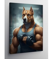 Kanvas Tablo Kaslı Ve Sporcu Köpek Tasviri