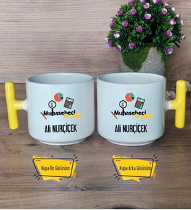 Muhasebeci Kupa Bardak T Sarı Kulplu Muhasebeciye Hediye