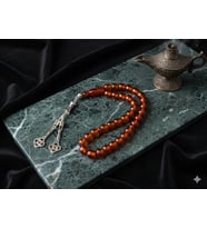 SIKMA Çubuk Kehribar Tesbih – Küre Kesim  Bal Renk (Çok Renkli)