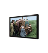 Atatürk Subaylarla İnceleme Yaparken Çerçeveli Mdf Tablo