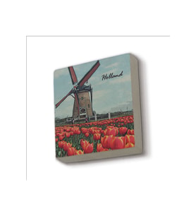 Hollanda Görseli Baskılı Taş Magnet 5X5