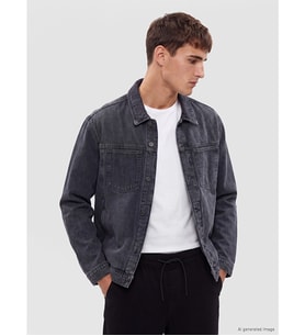 LCW Jeans Gri Loose Fit Erkek Jean Ceket
