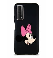 Huawei Y7A Soft Premier Kapak Minnie Mouse-A Tasarımlı Silikon Kılıf - Siyah (Şeffaf)