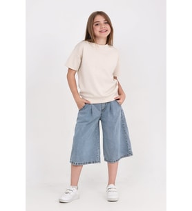 Kız Çocuk Jean Kaprili 2'li Alt-Üst Takım 7-12 Yaş 12673SK MODANINO
