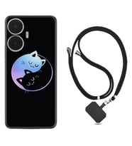 Realme C55 Kılıf Silikon Boyun Askılı İpli Desenli Silikon Love Cats 1604