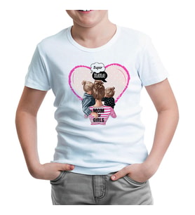 Mom of Girls Anneler Günü Beyaz Çocuk Tshirt