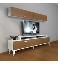 Decoraktiv Ekoflex 5 Slm Silver Tv Ünitesi Tv Sehpası - Beyaz Ceviz (Beyaz - Ceviz)
