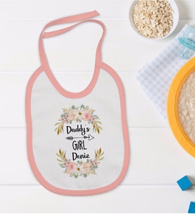 BK Kids Kişiye Özel Pembe Bebek Mama Önlüğü - Model 105