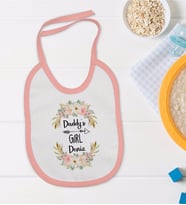 BK Kids Kişiye Özel Pembe Bebek Mama Önlüğü - Model 105
