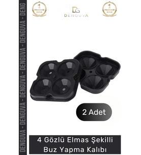 #BuzKalıbı Silikon Kokteyl Sunum Gı Uyumlu Esnek Dayanıklı Elmas Şekilli Buz Yapma Kalıbı Buzluk - 2
