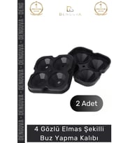 #BuzKalıbı Silikon Kokteyl Sunum Gı Uyumlu Esnek Dayanıklı Elmas Şekilli Buz Yapma Kalıbı Buzluk - 2