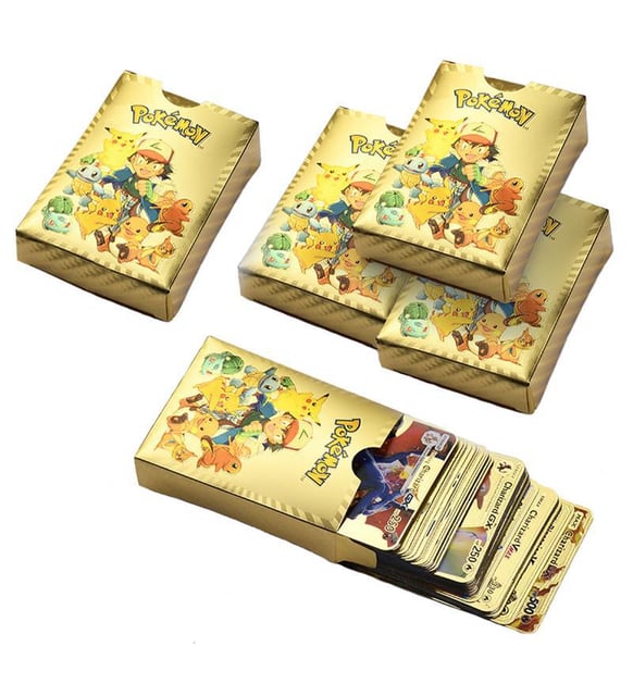 Pokemon Vmax Gold Black Silver Card TCG DX GX Süper 3lü Set Esnek