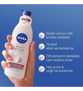 Men Erkek Deep Dimension Duş Jeli 500Ml Repair&Care Nemlendirici Vücut Losyonu 400Ml, Kuru Cilt
