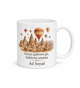 Nevşehir Temalı Kişiye Özel Baskılı Kupa Bardak Memleket Hediye