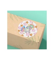 1000 Adet - Sevimli Etiketler Serisi Unicorn Etiketi Cute Mat Sticker Yıldızlı 3 Cm