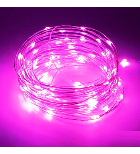 PİNK CHRİSTMAS TREE LED LİGHT 2 METRE PEMBE PİLLİ LED IŞIK PEMBE LED IŞIK PEMBE YILBAŞI AĞACI IŞIĞI