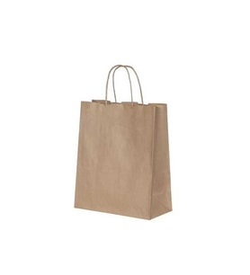 Burgu Saplı Kraft Kağıt Çanta 26x14x29 cm - 25 Adet