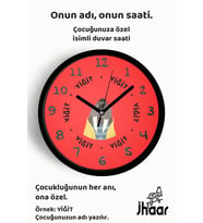 İsme Özel Sevimli Mors Çocuk Odası Duvar Saati Orta Boy 30 cm Siyah Camlı Sessiz