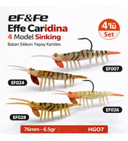 Effe Caridina 4 Model Sinking Batan Silikon Yapay Karides 76mm 6.5gr HG07