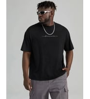 Erkek Baskılı T-Shirt Kısa Kol Bisiklet Yaka Regular Fit Rahat Kalıp Tişört - Siyah