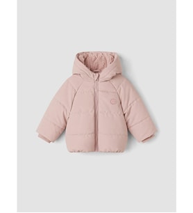 LCW baby Pembe Kapüşonlu Su İtici Kız Bebek Şişme Mont