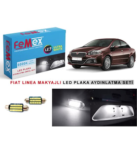Fiat Linea Makyajlı LED Plaka Aydınlatma Ampul Seti FEMEX Parlak Beyaz