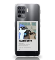 Oppo Reno 5 Lite Uyumlu Regular Show Mordecai ve Rigby Desenli Şeffaf Telefon Kılıfı