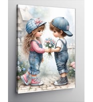 Kanvas Tablo Küçük Çocuk Ve Kız
