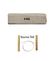 Beyaz Seramik Hamuru 4 kg Seramik Çamuru Çamur Kesme Teli Seramik Kili Şekillendirme Seti