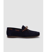 %100 Hakiki Deri Lacivert Süet Erkek Loafer