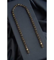 Hematit Doğal Taş Parlak Antik Sarı Burgulu Dikdörtgen Kesim 5x8mm Dizi [AA]