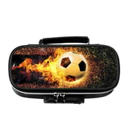 Petityu Alevli Futbol Topu Kilitlenebilir Büyük Boy Kalem Kutu