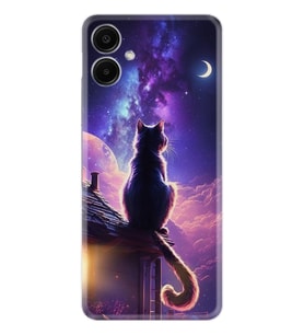 Samsung Galaxy A06 Kılıf Boutique Baskılı Resimli Damdaki Kedi Pcode -091