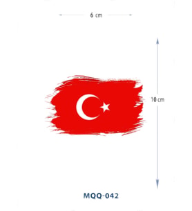 MQQ-042 TÜRK BAYRAGI DESEN GEÇİCİ DÖVME-TATTO