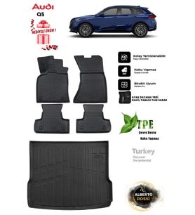 Audi Q5 2015 Araca Özel 3D paspas ve 3d Bagaj Havuzu