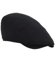 Siyah Kasket Pamuklu London Flat Cap Şapka