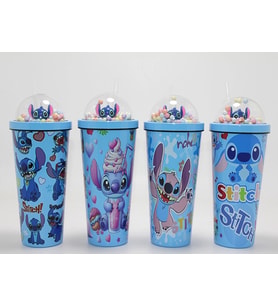 Sevimli Stitch Pipetli Boncuklu Termos & Suluk Alk4708