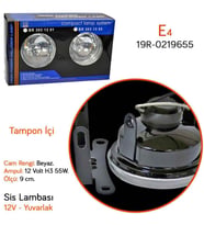 Carub 9 cm Yuvarlak Sis Lambası Beyaz 12V Tampon İçi