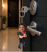 Kişiye Özel Berber Karikatür Anahtarlık – Fotoğraflı Kuaför Hediyesi Kişiye Özel Kuaför Anahtarlık